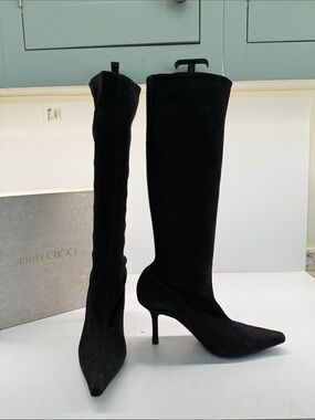 Jimmy Choo Black Knee high Stiletto Boots